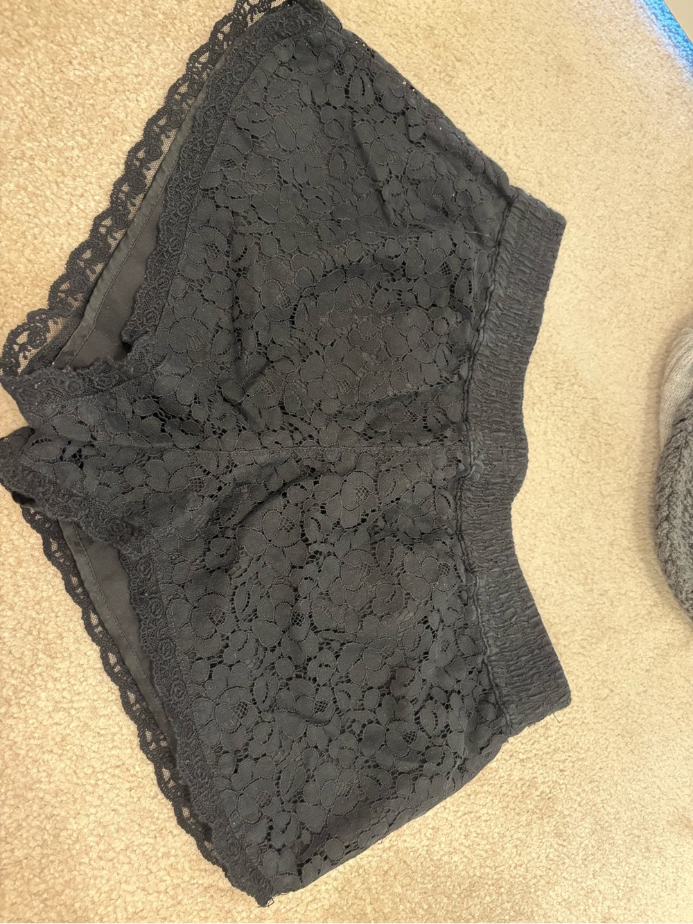 Talula Black Floral Lace Lounge Shorts